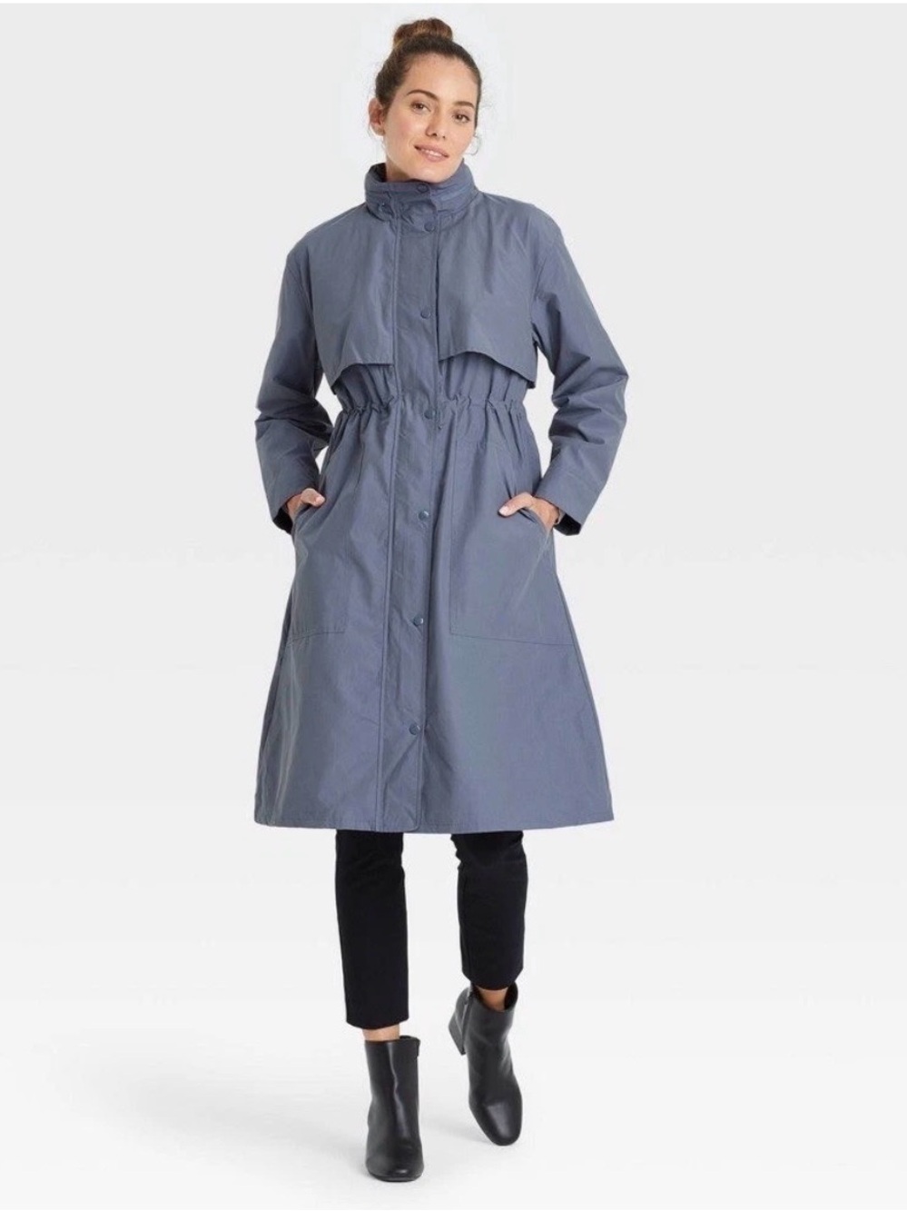 Target A New Day Women’s Slate Blue Water-Resistant Raincoat - Size L